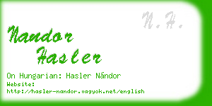 nandor hasler business card